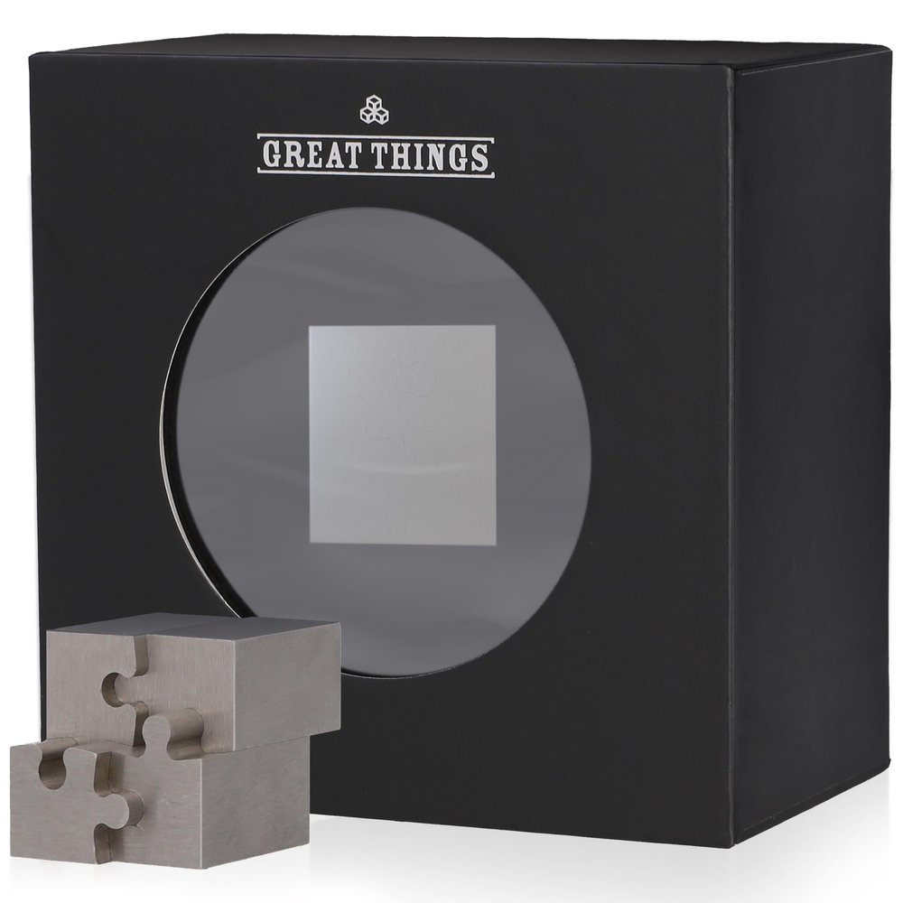 3D Metal Fidget Cube, Executive Desk, Adults, Great for Releasing Anxiety, Relaxing, Crafted with Precision Wire EDM Stainless Steel (Small)