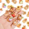 100 Pieces Mini Fruit Capybara for Dollhouse Miniatures Resin Animals for Crafts Mini Capybara for Fairy Garden Micro Landscaping Decoration view 2