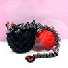 3D Printed Dragon with Dragon Egg, 12 Black Heart Fidget Dragon Toy, Fidget ADHD Autism Toy, Executive Desk Toy D094-BRE view 4