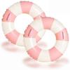 2 PCS Large 33 inch Inflatable Pool Floats for Swimming Pool Party Lake Beach Adults - Floaties Pool Tubes Swim Rings Tubes Floaties for Beach Pool Party Decorations (Pink, 100) view 1