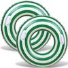 2 PCS Large Striped Pool Floats for Adults 42 inch Swimming Rings Tube with Handles -Inflatable Pool Float Tube for Adults Pool Floats for The Beach, Party, Vacation (Green, XL) view 1
