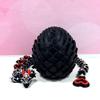 3D Printed Dragon with Egg, 12 Inches Black Love Heart Dragon, Fidget ADHD Autism Toy, Executive Desk Toy D094-BE view 3