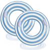 2 PCS 42 inch Extra Large Striped Pool Floats for Adults Swimming Rings Tube with Handles -Inflatable Pool Float Tube for Adults Pool Floats for The Beach, Party, Vacation (Blue, XL) view 1