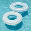 2 PCS 42 inch Extra Large Striped Pool Floats for Adults Swimming Rings Tube with Handles -Inflatable Pool Float Tube for Adults Pool Floats for The Beach, Party, Vacation (Blue, XL) view 3