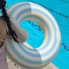 2 PCS 42 inch Extra Large Striped Pool Floats for Adults Swimming Rings Tube with Handles -Inflatable Pool Float Tube for Adults Pool Floats for The Beach, Party, Vacation (Blue, XL) view 4