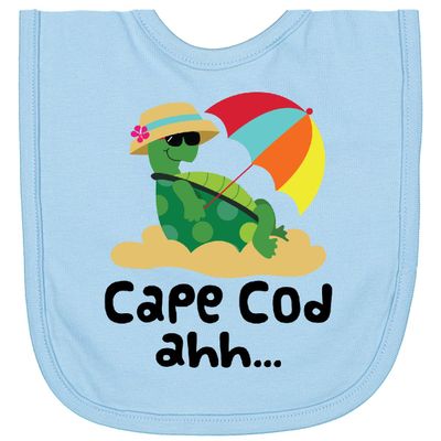 inktastic Cape Cod Massachusetts Newborn Bib Light Blue 11506