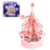 Actualia 675 Pieces Crystal Christmas Tree Music Box Building Set with Light, MOC DIY Assembly Pink Music Box Bricks Construction Set for Girls Boys Aged 16+ view 1