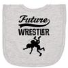 inktastic Wrestling Future Wrestler Newborn Bib Heather Grey 3de24 view 1