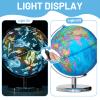 BSHAPPLUS 9in Illuminated Globes with 88 Constellation Map & Built-in LED Night Light 3 in 1, USB Charging & None-Slip Stainless Steel Stand, Classroom Education & Bedroom Decor view 2