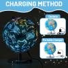 BSHAPPLUS 9in Illuminated Globes with 88 Constellation Map & Built-in LED Night Light 3 in 1, USB Charging & None-Slip Stainless Steel Stand, Classroom Education & Bedroom Decor view 3