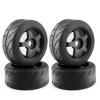 102mm RC On-Road tires Quality Recommended 4 Pcs 1/8 Replic Plastic wheels 12mm Hex Fits most 1/7 1/8 1/10 RC On-Road Cars/Quality Recommended/%t059 (Black) view 2