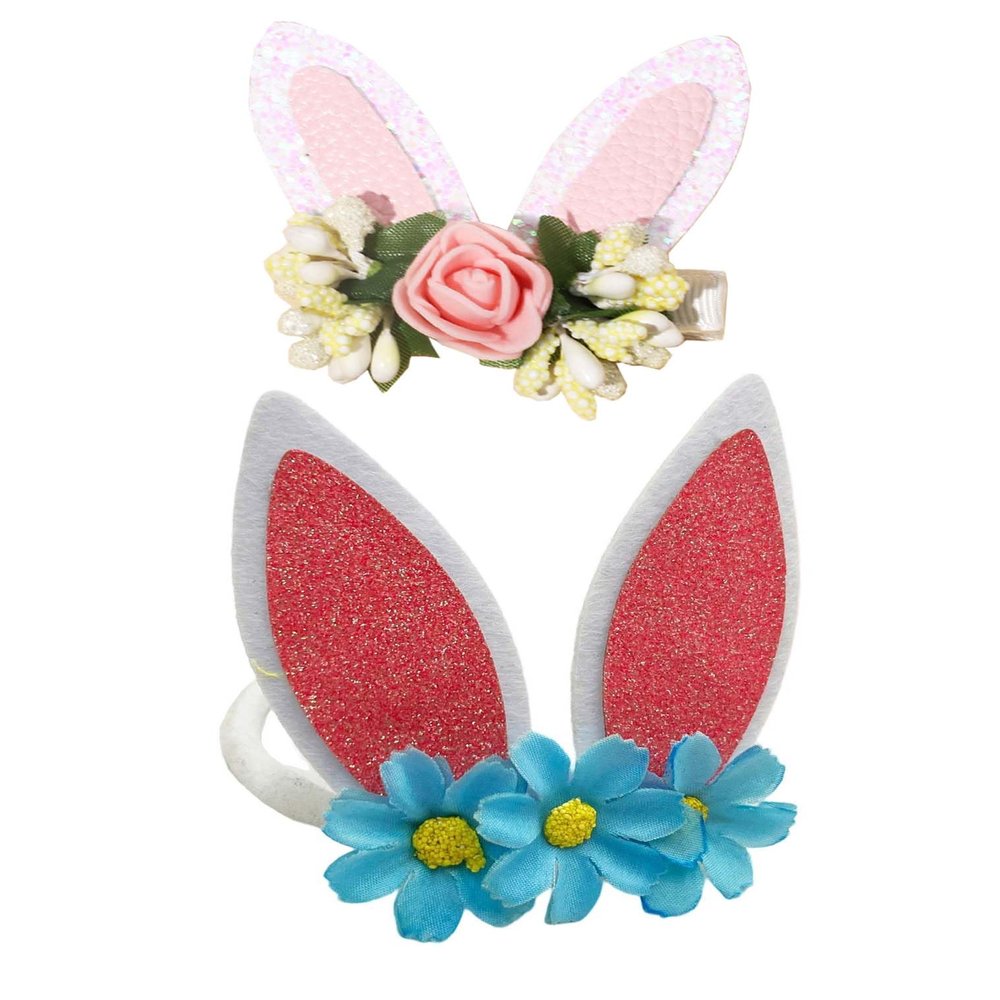 VEICOSTT Easter Headband Bunny Ear Hair Clip Rabbit Hair Accessory Glitter Bunny Ear Hairband Hairpin ZFJ61