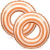 2 PCS Striped Pool Floats for Adults -29 inch Swimming Rings Tube for Pool Paty -Inflatable Pool Float Tube for Adults Pool Floats for The Beach, Party, Vacation (Orange, M) view 1