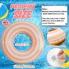 2 PCS Striped Pool Floats for Adults -29 inch Swimming Rings Tube for Pool Paty -Inflatable Pool Float Tube for Adults Pool Floats for The Beach, Party, Vacation (Orange, M) view 2