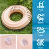 2 PCS Striped Pool Floats for Adults -29 inch Swimming Rings Tube for Pool Paty -Inflatable Pool Float Tube for Adults Pool Floats for The Beach, Party, Vacation (Orange, M) view 4