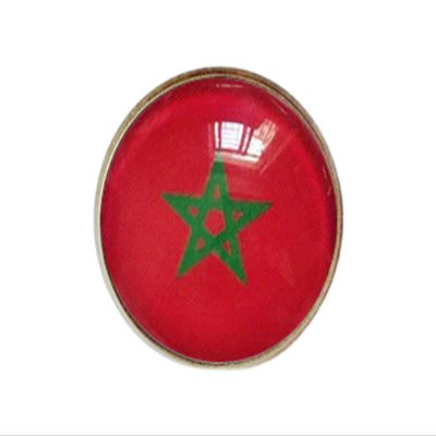 Uijokdef Uijokdef 1 PCS National Flag 3 Pin Round,Lapel Pins party Gifts, Patriotic Pin for Men/Women,National Flag Brooch Accessories Party Favors, Hat Suit Decorations (Morocco)
