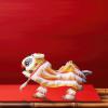 Chinese Marionette Lion Toy, Creative,Sturdy,Handmade,String Lion Dance Puppet Spring Festival Chinese New Year Gift, Yellow White view 3