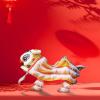 Chinese Marionette Lion Toy, Creative,Sturdy,Handmade,String Lion Dance Puppet Spring Festival Chinese New Year Gift, Yellow White view 4