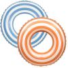 2 PCS Striped Pool Floats for Adults -29 inchSwimming Rings Tubes -Inflatable Pool Float Tube for Adults Pool Floats for The Beach, Party, Vacation (Blue and Orange, M) view 1