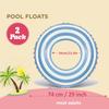 2 PCS Striped Pool Floats for Adults -29 inchSwimming Rings Tubes -Inflatable Pool Float Tube for Adults Pool Floats for The Beach, Party, Vacation (Blue and Orange, M) view 2