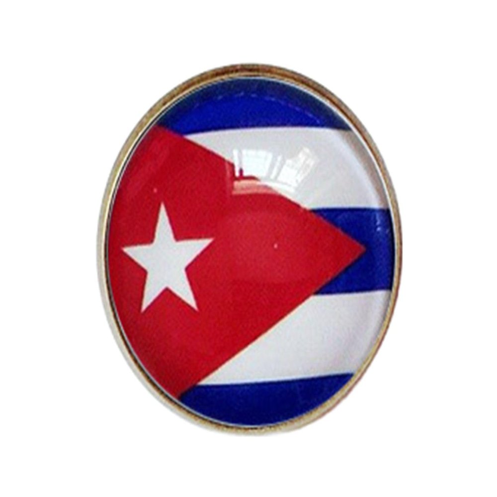 Uijokdef Uijokdef 1 PCS National Flag 2 Pin Round,Lapel Pins party Gifts, Patriotic Pin for Men/Women,National Flag Brooch Accessories Party Favors, Hat Suit Decorations (Cuba)