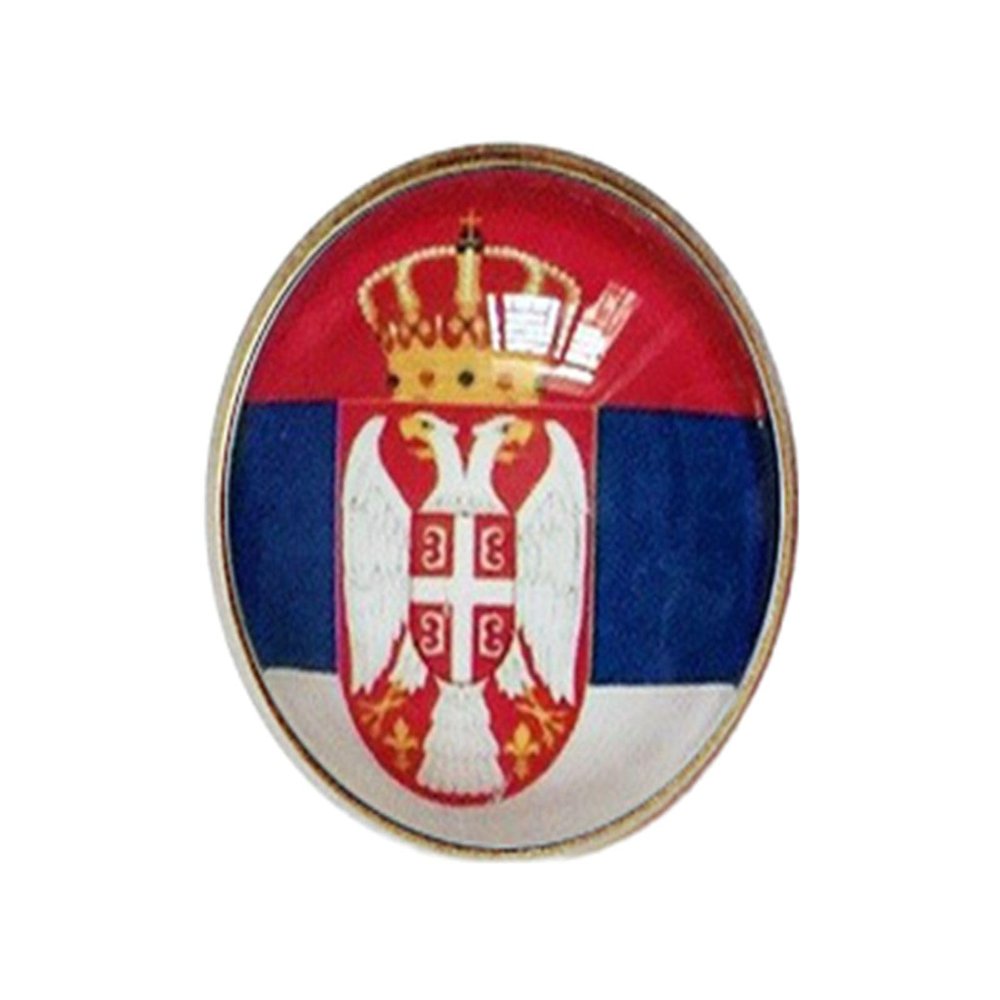 Uijokdef Uijokdef 1 PCS National Flag 2 Pin Round,Lapel Pins party Gifts, Patriotic Pin for Men/Women,National Flag Brooch Accessories Party Favors, Hat Suit Decorations (Serbia)