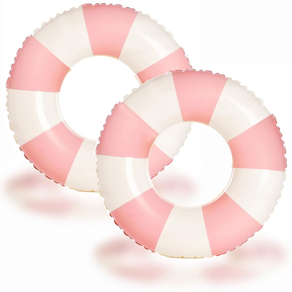 2 PCS 29 inch Inflatable Pool Floats for Swimming Pool Party Lake Beach Adults - Floaties Pool Tubes Swim Rings Tubes Floaties for Beach Pool Party Decorations (Pink, 80)