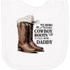 inktastic My Hero Wears Cowboy Boots Newborn Bib White 43ddb view 1