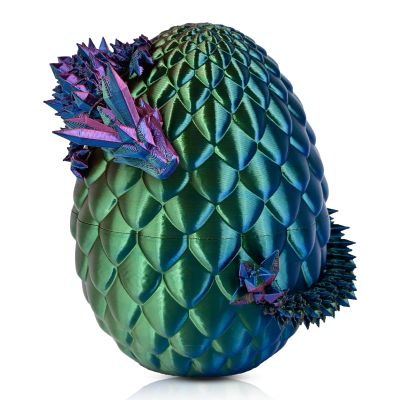 3D Printed Dragon Egg with Dragon Inside,Mystery Articulated Crystal Dragon Fidget Toys for Kids, Teens & Adults - Easter, Christmas & Birthday Surprise Gift