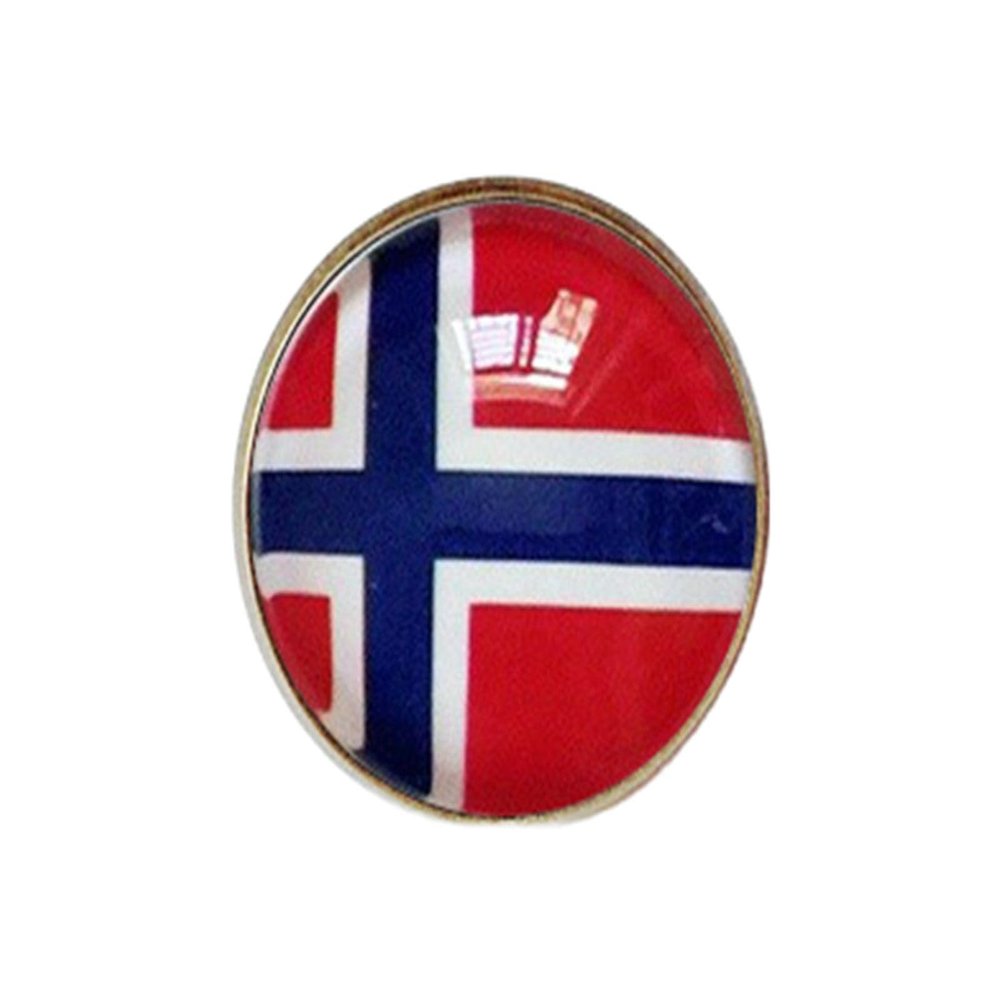 Uijokdef Uijokdef 1 PCS National Flag 3 Pin Round,Lapel Pins party Gifts, Patriotic Pin for Men/Women,National Flag Brooch Accessories Party Favors, Hat Suit Decorations (Norway)