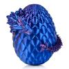 3D Printed Dragon Egg with Dragon Inside,Hatching Dragon Fidget Toy,Mystery Crystal Dragon,Surprise Articulated Dragon,Executive Desk Toys for Kids, Teens & Adults (Silk Red Blue) view 1