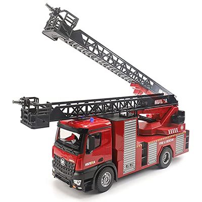 wheelfun HUINA 1/14 561 2.4G Sprayable Scaling Ladder Fire Truck Tractor RC Model Car Hobby Model