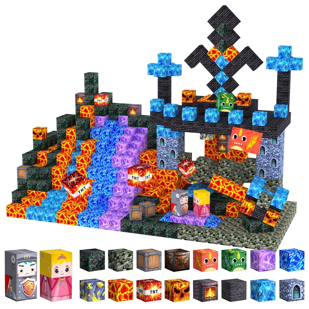 100PCS Magnetic Blocks - Build Magnet World kids Building Toy, Magnetic Tiles Building Blocks Toddler STEM Montessori Toy Sensory Outdoor Toys for 3+ Year Old Boys&Girls, Christmas Birthday Gift