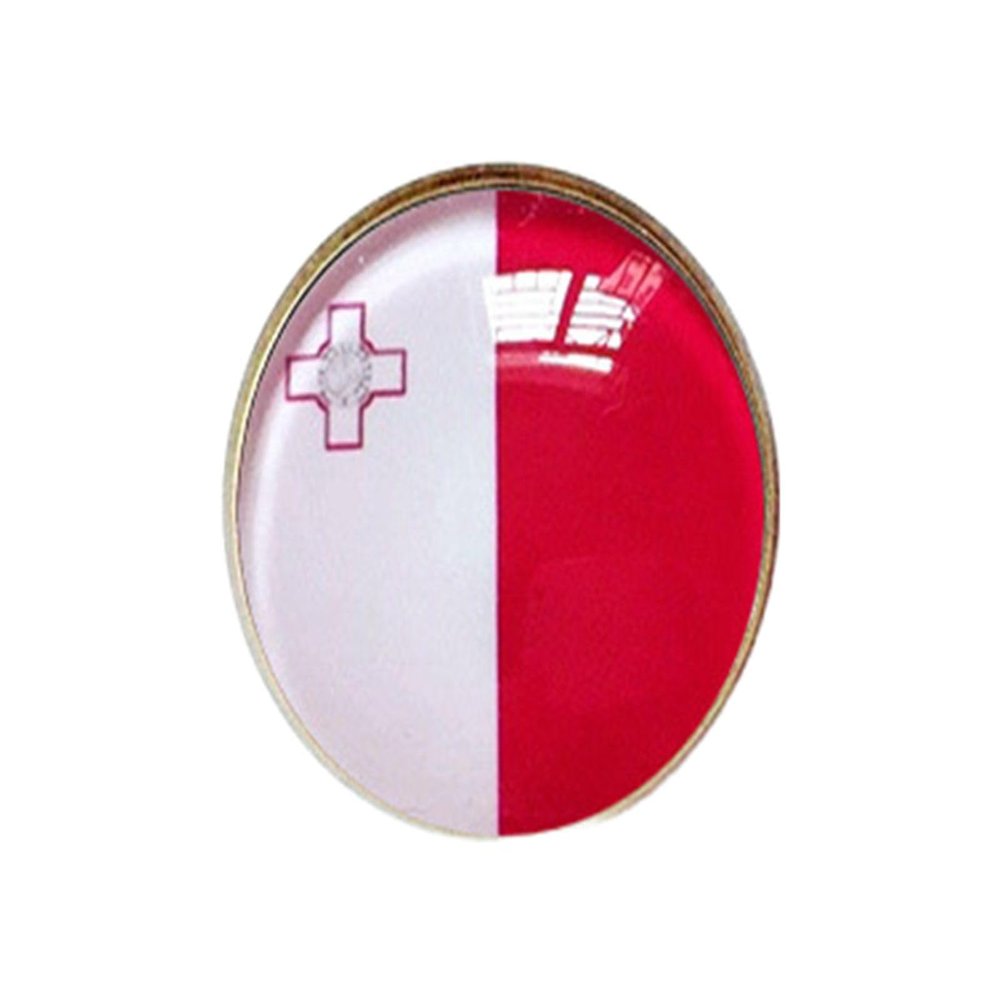 Uijokdef Uijokdef 1 PCS Malta Flag Pin Round,Lapel Pins party Gifts, Patriotic Pin for Men/Women,Malta Flag Brooch Accessories Party Favors, Hat Suit Decorations