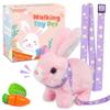 Voichic Robot Bunny Pal- My Realistic Rabbit Toy, Electronic Pets with Sounds, Jumping, Twitching, and Shaking Ears, Interactive Plush Bunny for Kids with Leash, Birthday Gift for Toddler (Pink) view 1