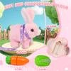 Voichic Robot Bunny Pal- My Realistic Rabbit Toy, Electronic Pets with Sounds, Jumping, Twitching, and Shaking Ears, Interactive Plush Bunny for Kids with Leash, Birthday Gift for Toddler (Pink) view 2