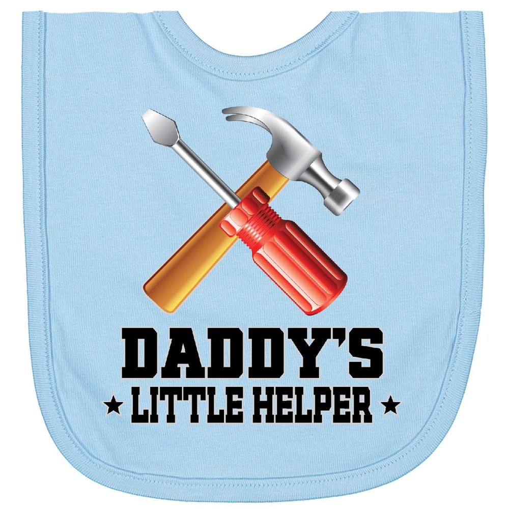 inktastic Daddy Little Helper Outfit Tools Newborn Bib Light Blue 3d256