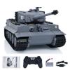 wheelfun US in Stock, Taigen 1/24 RC Battle Tank Tiger I RC Infrared Combat Military Tanks End-Term Chassis Recoil LED Flash Gray Tank Model view 1