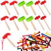12Pcs Hammer Toys with 100Pcs Small Wooden Hammer Simulation Fake Hammer Maintenance Tools,Toy Hammer Plastic Toddler Claw Hammer Portable Toys Pretend Play Fake Mallet Hammer for Boys Girls view 1