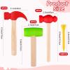 12Pcs Hammer Toys with 100Pcs Small Wooden Hammer Simulation Fake Hammer Maintenance Tools,Toy Hammer Plastic Toddler Claw Hammer Portable Toys Pretend Play Fake Mallet Hammer for Boys Girls view 2
