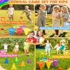 Eocolz 49PCS Carnival Games Outdoor Combo Set for Kids with LED Light, Plastic Cones Obstacle Course Bean Bags Balls Ring Toss Game Egg and Spoon Race Lawn Game, Gift for Birthday Party/Xmas/Easter view 4