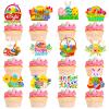 12Pcs Cute Easter Cupcake Toppers Egg Rabbit Chicks Pattern Festivals Theme Cake Toppers Decoration for Birthday Spring Party Supplies (Easter Cupcake Toppers, 12) view 1