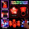 NUDALA 24 Pack Red Light Up Star Rings Glow in the Dark Party Flashing LED Jelly Finger Rings for July 4th,Halloween,Christmas,Concert,Goodie Bag Fillers,Raves view 2