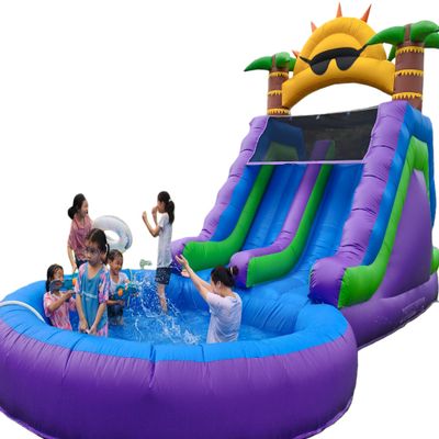 26ft Commercial Double Water Slides for Adults Backyard with 2 WaterSlides+Climbing Wall,Blow Up 100% PVC Inflatable Water Slides for Outdoor Family,Giant Splash Pool Water Slide 26x12x14 FT