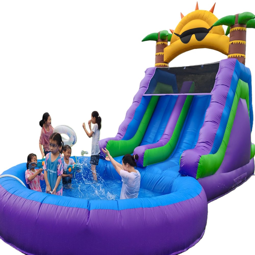 26ft Commercial Double Water Slides for Adults Backyard with 2 WaterSlides+Climbing Wall,Blow Up 100% PVC Inflatable Water Slides for Outdoor Family,Giant Splash Pool Water Slide 26x12x14 FT