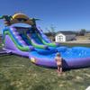 26ft Commercial Double Water Slides for Adults Backyard with 2 WaterSlides+Climbing Wall,Blow Up 100% PVC Inflatable Water Slides for Outdoor Family,Giant Splash Pool Water Slide 26x12x14 FT view 2