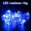 NUDALA 24 Pack Blue Light Up Star Rings Glow in the Dark Party Flashing LED Jelly Finger Rings for July 4th, Halloween,Christmas,Concert, Classroom Prizes,Goodie Bag Fillers,Raves view 3