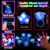 NUDALA 24 Pack Red Blue White Light Up Star Rings Flashing LED Jelly Finger Rings Glow Party Favors for July 4th,Halloween,Concert,Goodie Bag Fillers,Raves view 2
