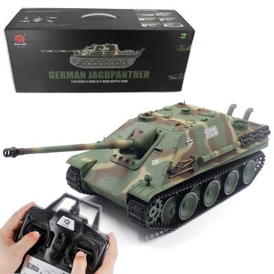Ssccgym German Jagdpanther Remote Control Tank Anti-Fighter Vehicle Multi-Functional RC War Truck 1/16 Scale TK7.0 Infrared System Steel Gearbox BB Shooting (Updated RC Tank)