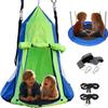 40" Hanging Tent Saucer Swing - 2 in 1 Kids Detachable Hanging Chair Swing Tent Set,Hammock Nest Pod Swing Seat for Boys/Girls,Children Outdoor Indoor Play House with Tent,Max Capacity 330 LBS (Blue) view 1